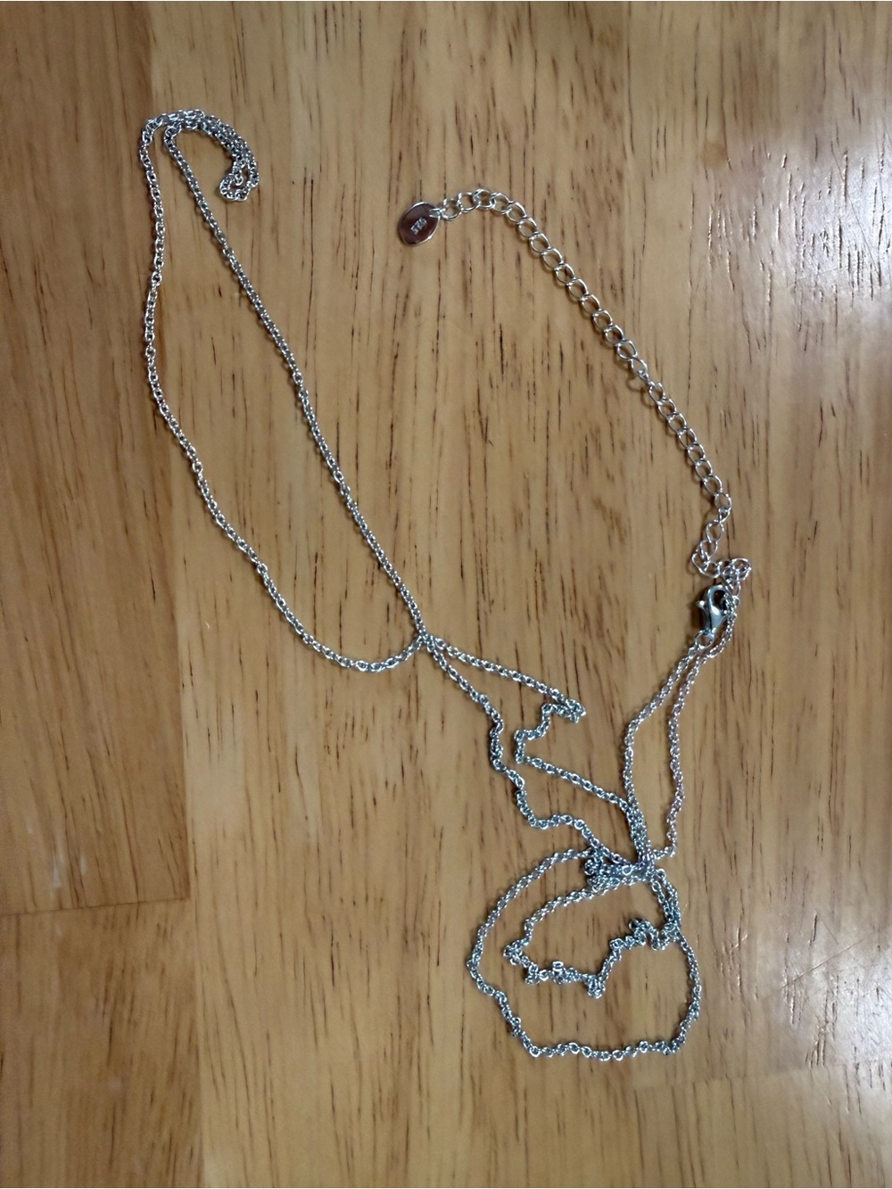 Delicate Stamped Sterling Silver Long Adjustable Chain Necklace
